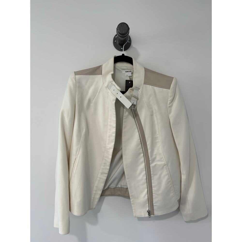 Helmut Lang Moto Jacket Mixed Materials Wool Size 2